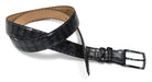 Marcello leather croc stamped belt in Charcoal.