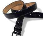 Marcello leather croc stamped belt in Indigo.