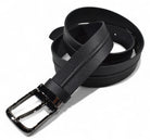 Leather pebble grain bel in black, chocolate and navy, by Marcello.