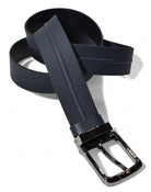 Leather pebble grain bel in black, chocolate and navy, by Marcello.