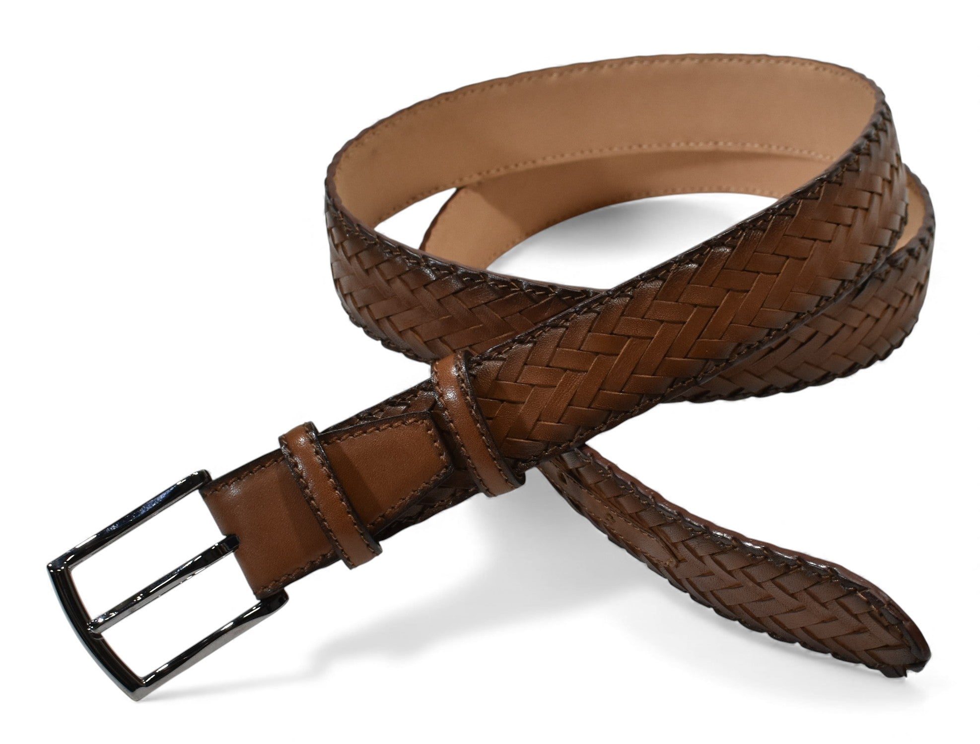 Marcello hand braided chocolate belt.
