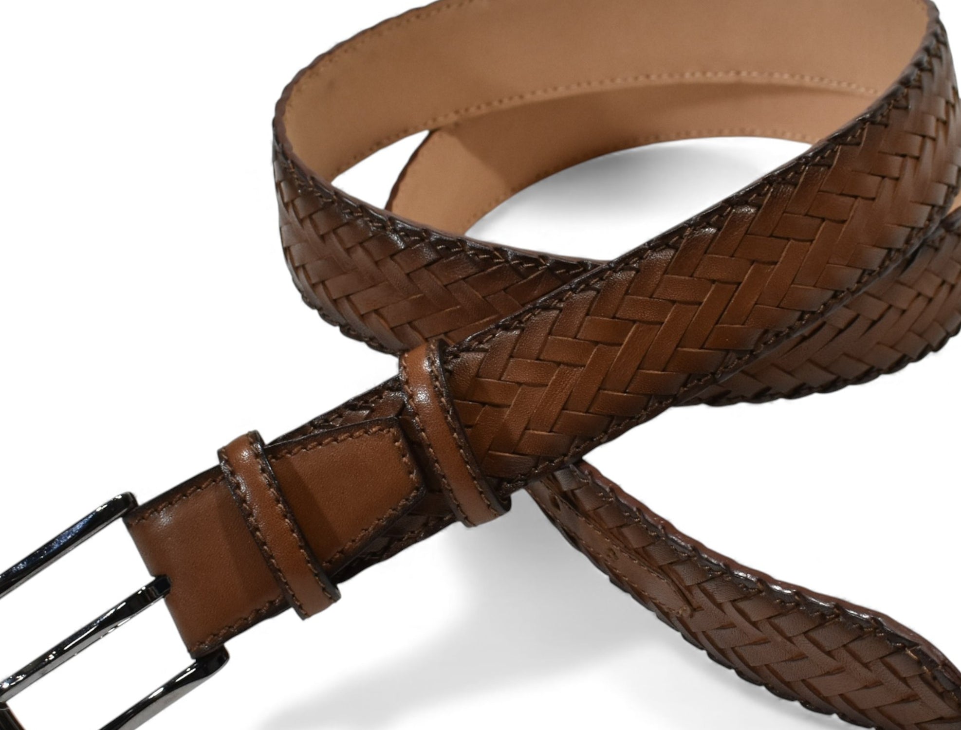 Marcello hand braided chocolate belt.