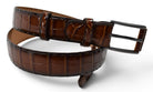 Marcello glazed leather croc belt.