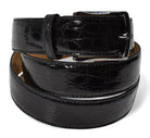 Marcello crocodile belt in black.