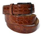 Marcello genuine crocodile belt in Cognac.
