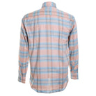 Plaid shirt with pink and blue stripes on a white background