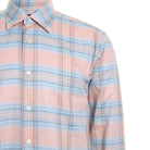 Plaid shirt with pink and blue stripes on a white background