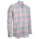 Plaid shirt with pink and blue stripes on a white background