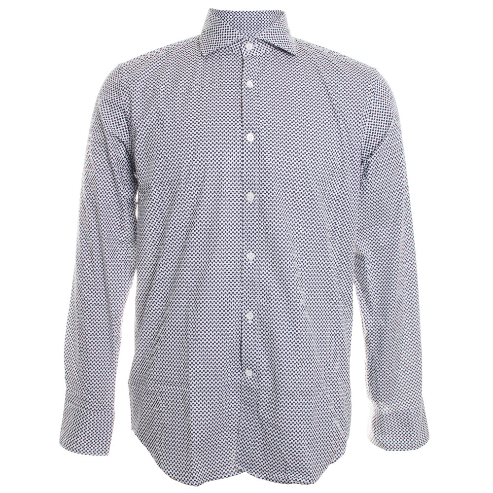 Canali neat pattern sport shirt.