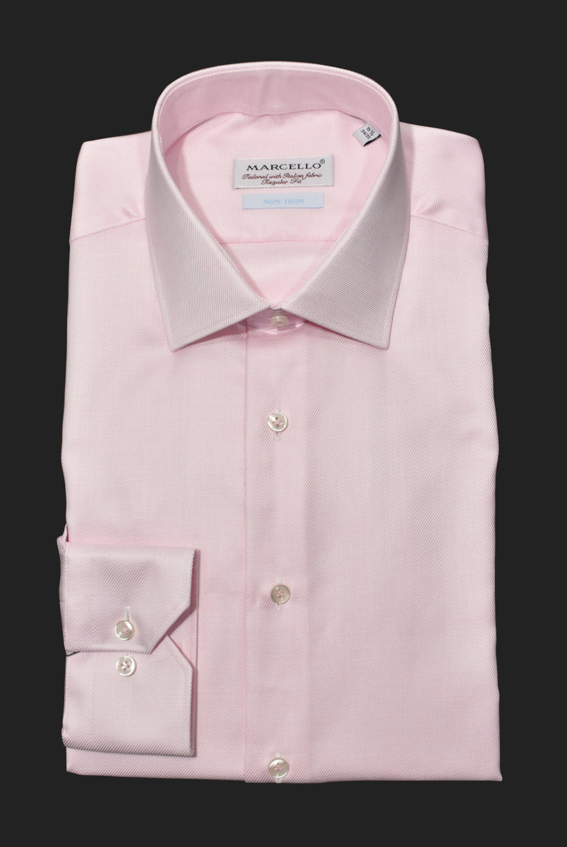 DS100P Pink Fine Piquet Dress Shirt – Marcello Sport