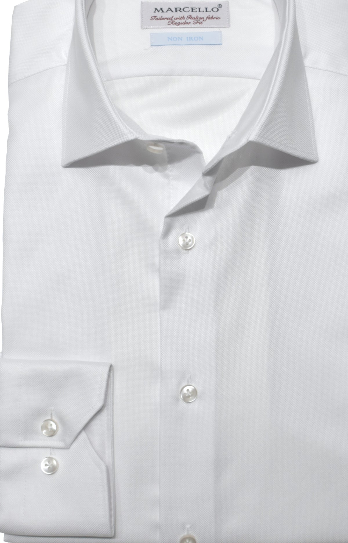 DS100W White Fine Piquet Dress Shirt Marcello Sport DS100W White Fine Piquet Dress Shirt Marcello Sport