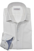 Impeccable craftsmanship and ultra soft cotton make this rich, sophisticated white twill pattern a must-have. Shirt by Marcello.
