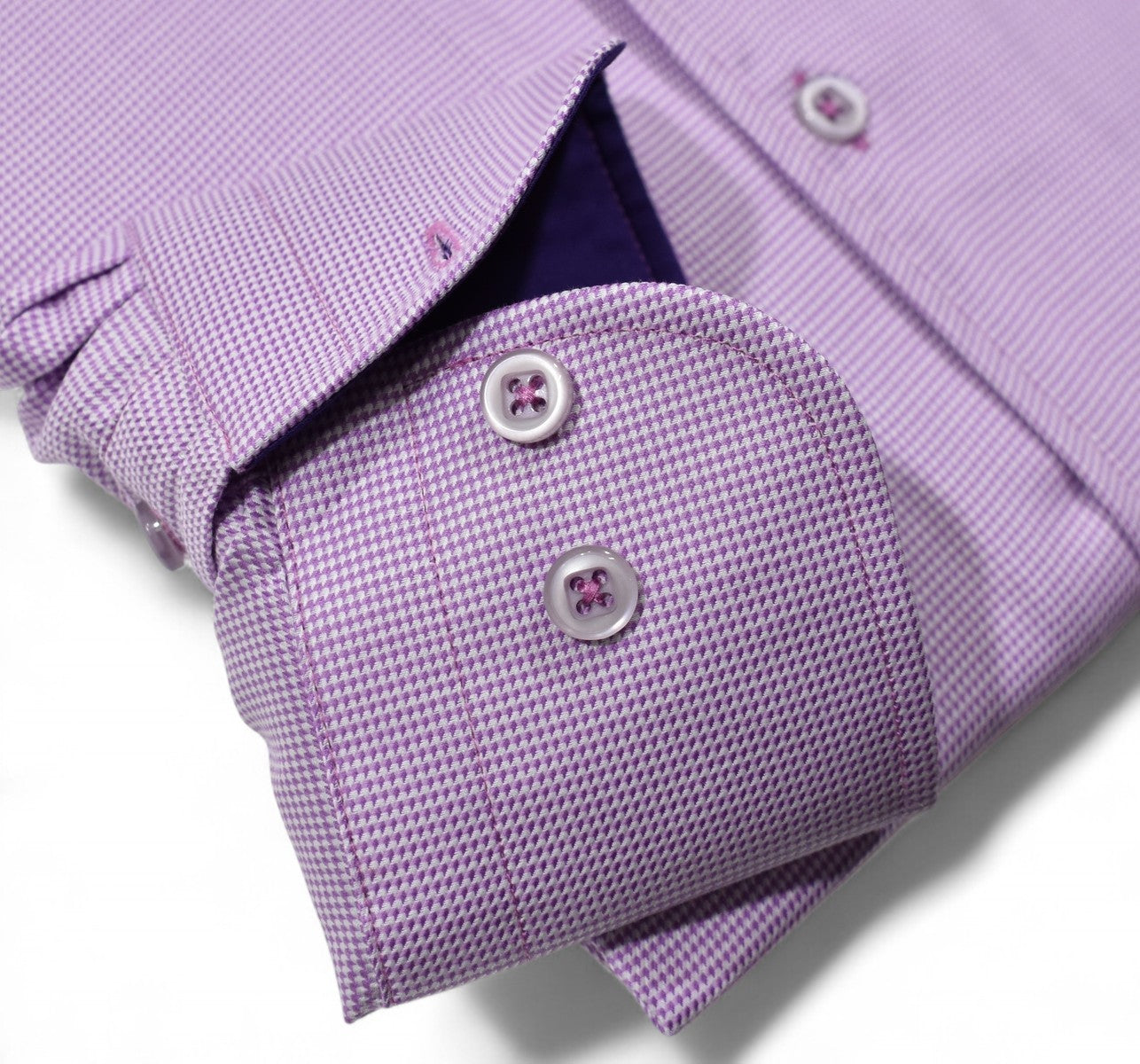 Marcello lavender mini houdstooth shirt.