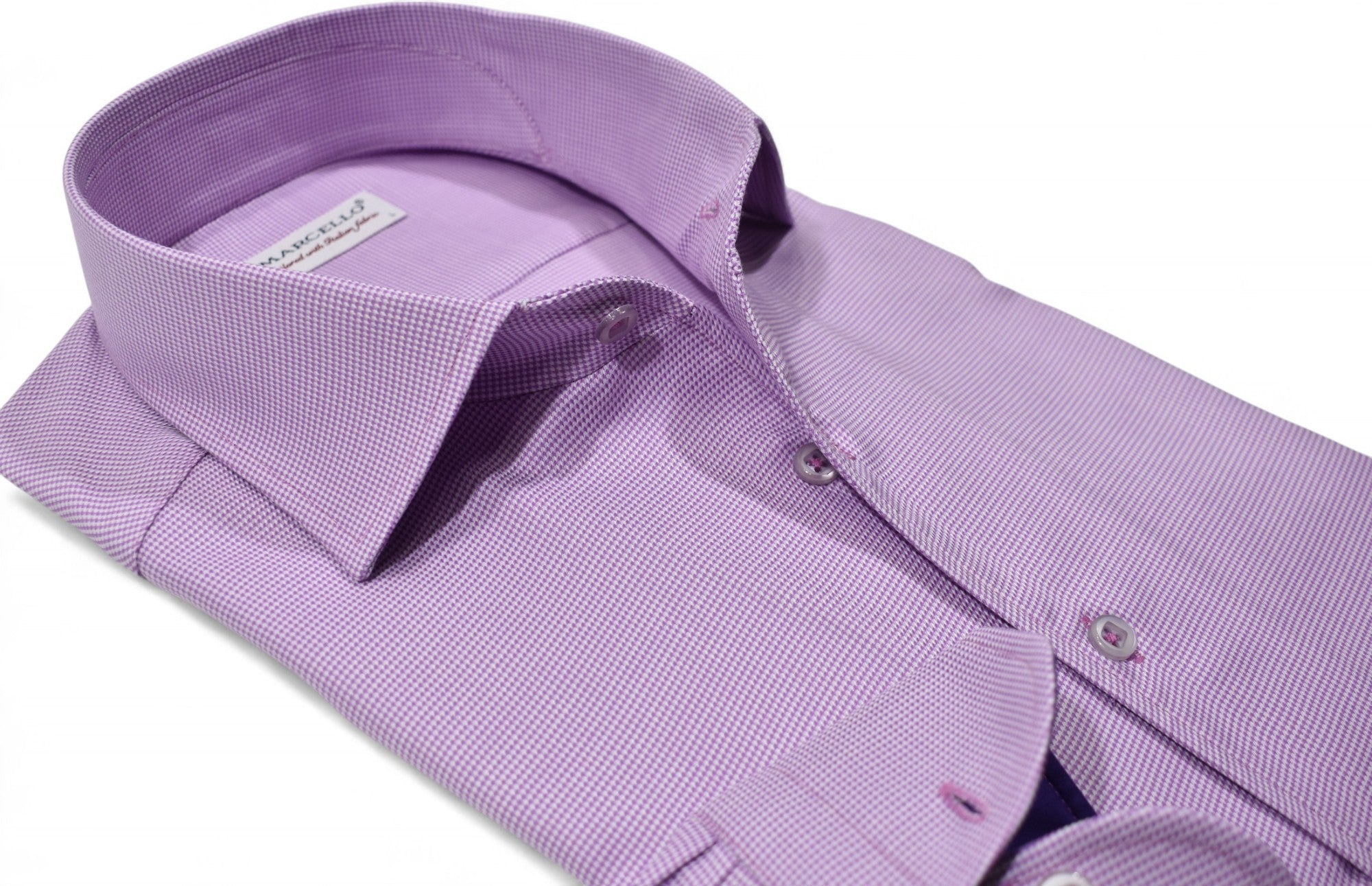 Marcello lavender mini houdstooth shirt.