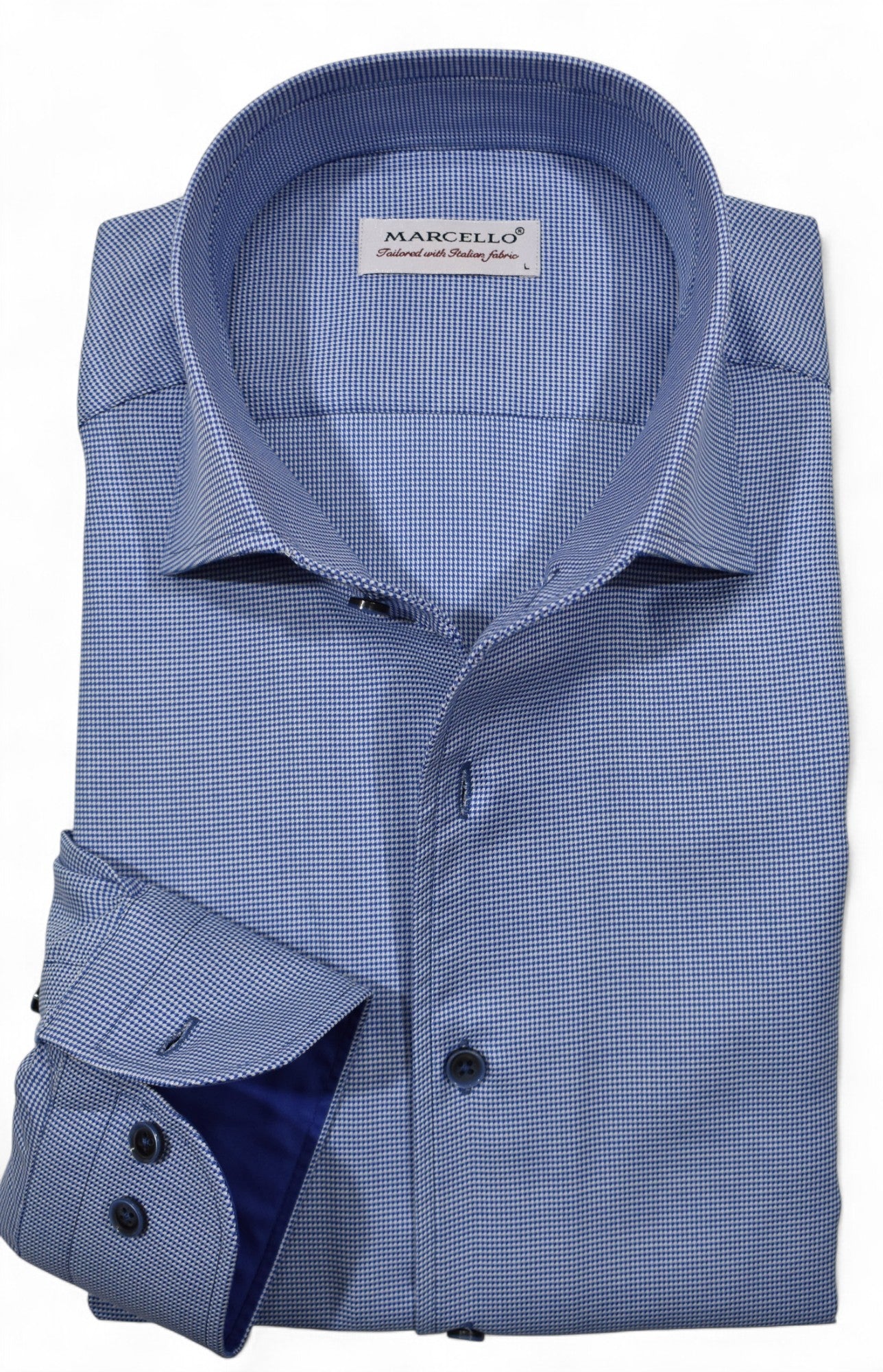 Marcello fine royal hounds tooth shirt.