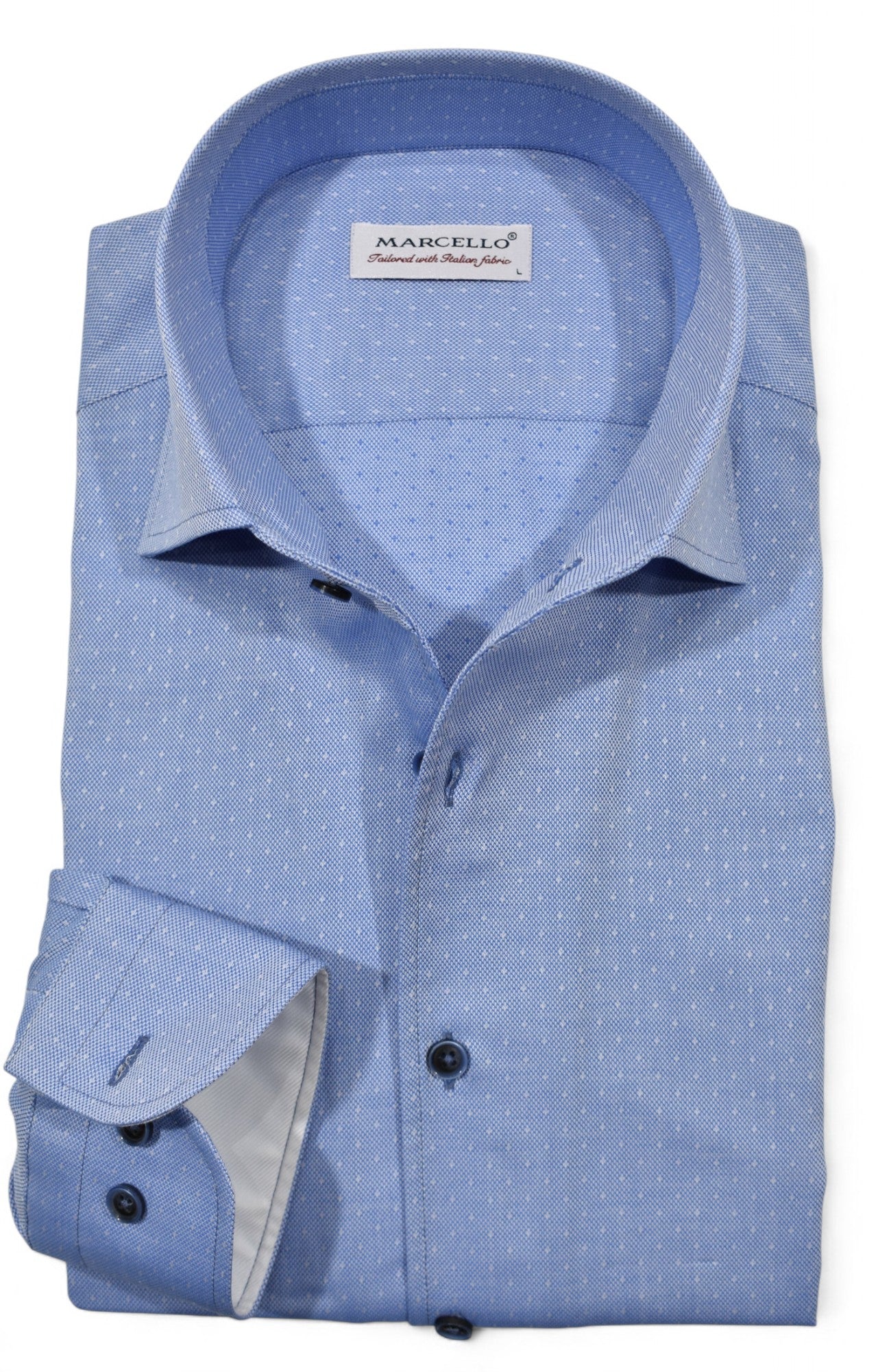 Marcello shadow diamond blue shirt.