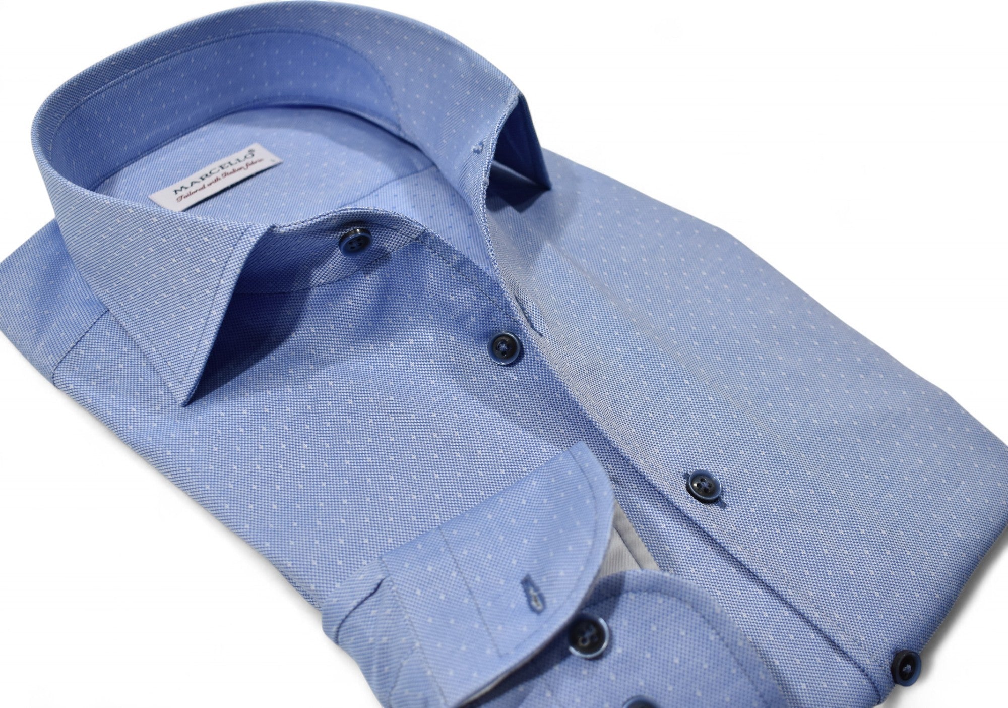 Marcello shadow diamond blue shirt.