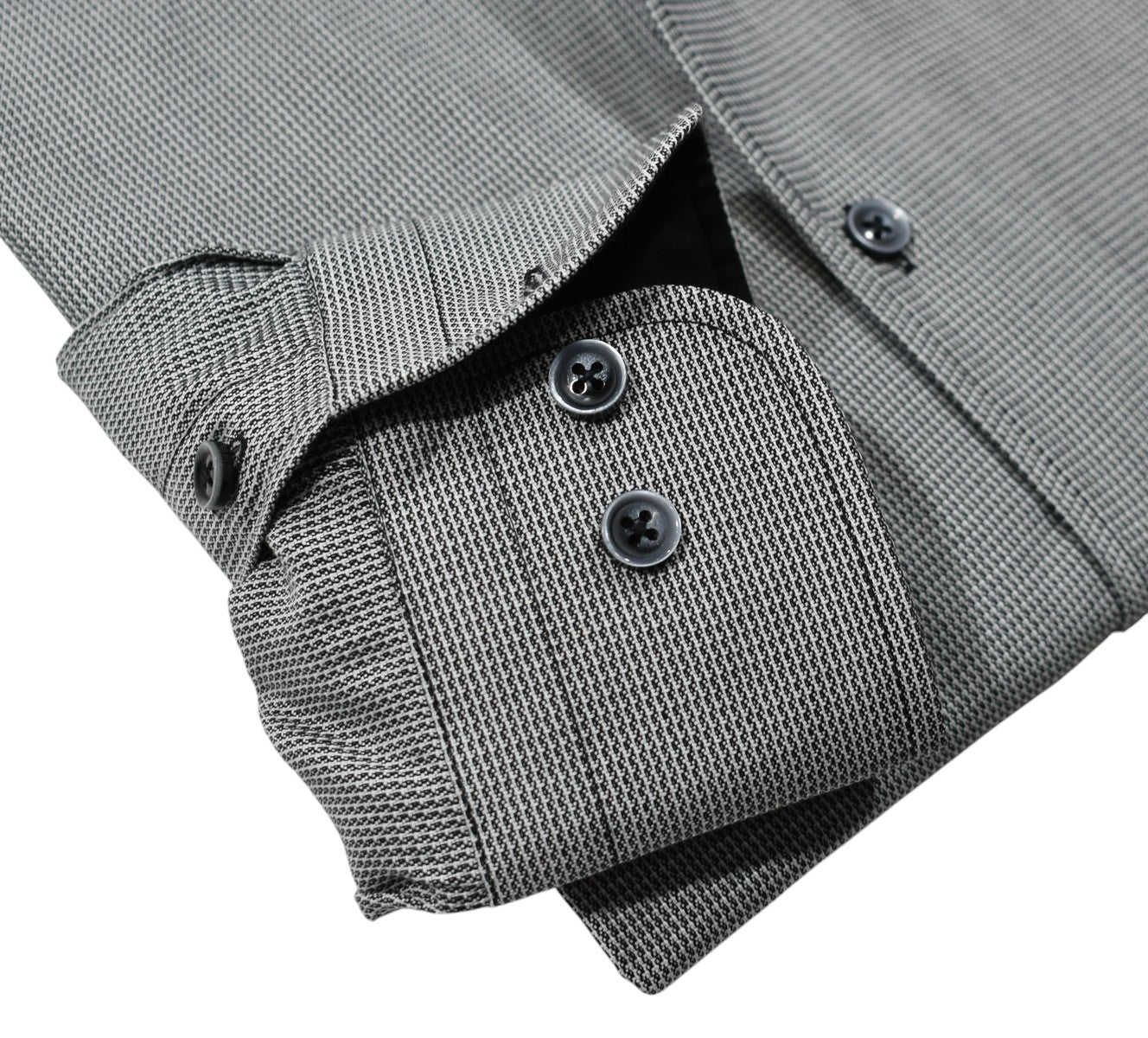 Marcello fine black and white micro pattern shirt.