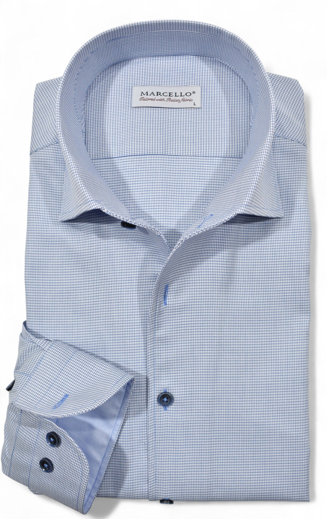 Marcello fine blue check shirt.