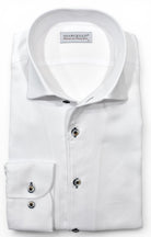 Marcello tonal white shirt custom button.