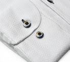 Marcello tonal white shirt custom button.