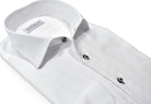 Marcello tonal white shirt custom button.