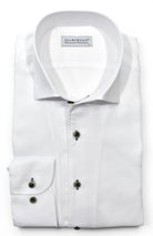 Marcello tonal white shirt custom button.