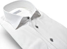 Marcello tonal white shirt custom button.