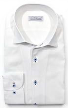 Marcello tonal white shirt custom button.