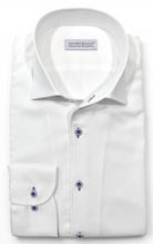 Marcello tonal white shirt custom button.