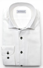 Marcello tonal white shirt custom button.