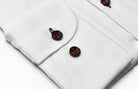 Marcello tonal white shirt custom button.