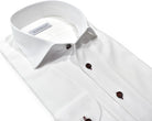 Marcello tonal white shirt custom button.