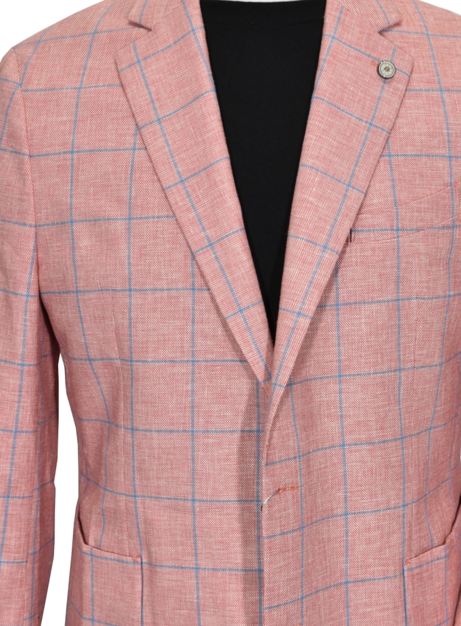 Style this fashion sport coat either cool and casual with jeans or dress it up with a dressy pant and sport shirt. The slim fit stretch model is 72% cotton 26% linen and 2% spandex, and side vented. 