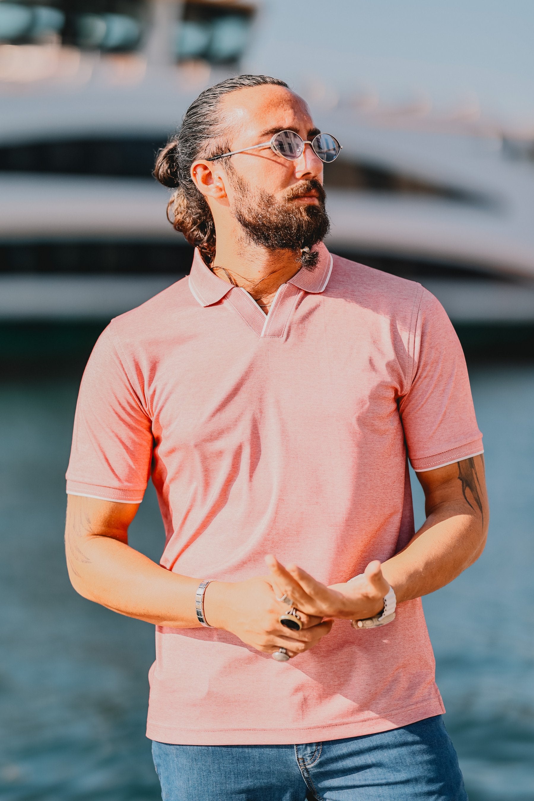 P229 Royal Oxford Open Collar Polo – Marcello Sport