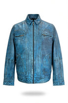 Washed leather in blue teal.