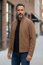 Marcello suede to leather reversible jacket.