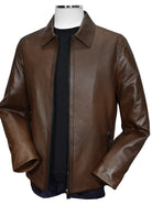 Experience the ultimate in style and comfort with our Marcello Chocolate Chainlink Leather Coat!