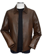 Experience the ultimate in style and comfort with our Marcello Chocolate Chainlink Leather Coat!