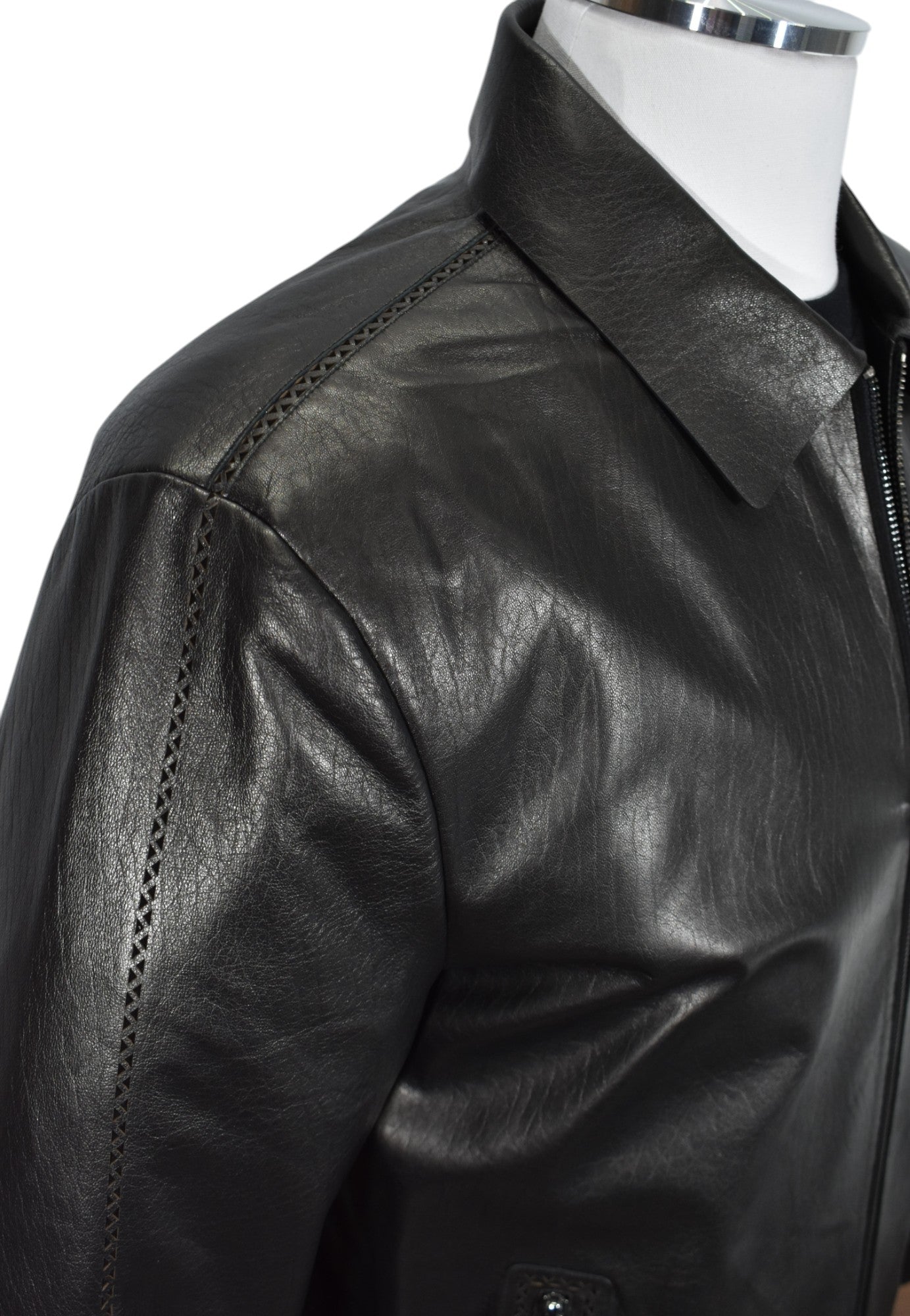 Experience the luxury of the Marcello Redondo Leather Coat.