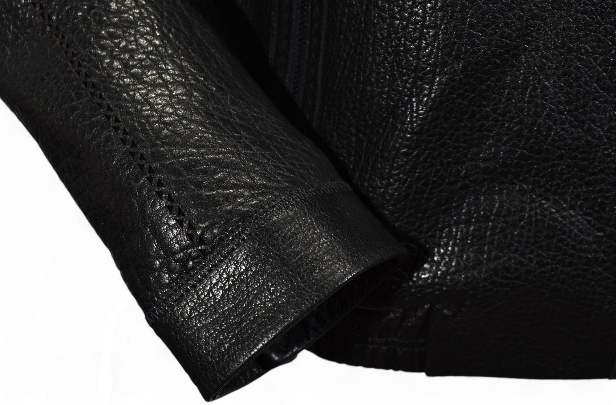 Marcello pebble leather bomber in black.