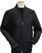Marcello black chevron stitched leather.