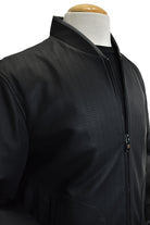 Marcello chevron perforated leather jacket.