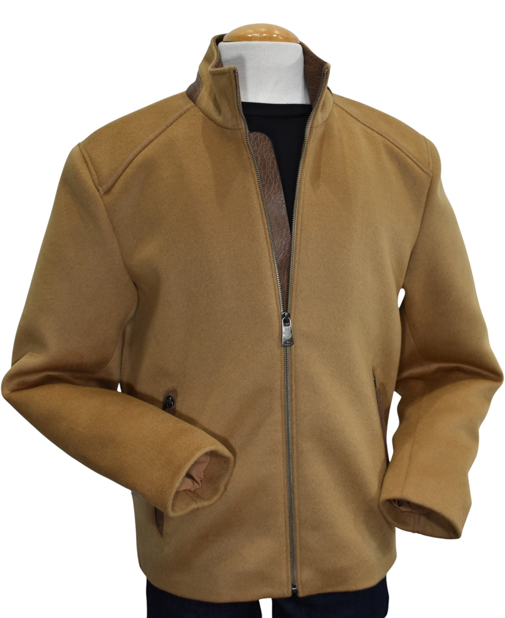 Marcello camel wool/cashmere jacket.