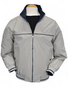 Marcello tan windbreaker reverses to navy.