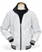 Marcello white windbreaker reversible to navy.