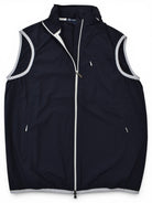 Marcello navy two way zip vest.
