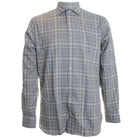 Light gray flanel shirt.