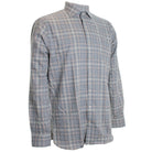 Light gray flanel shirt.