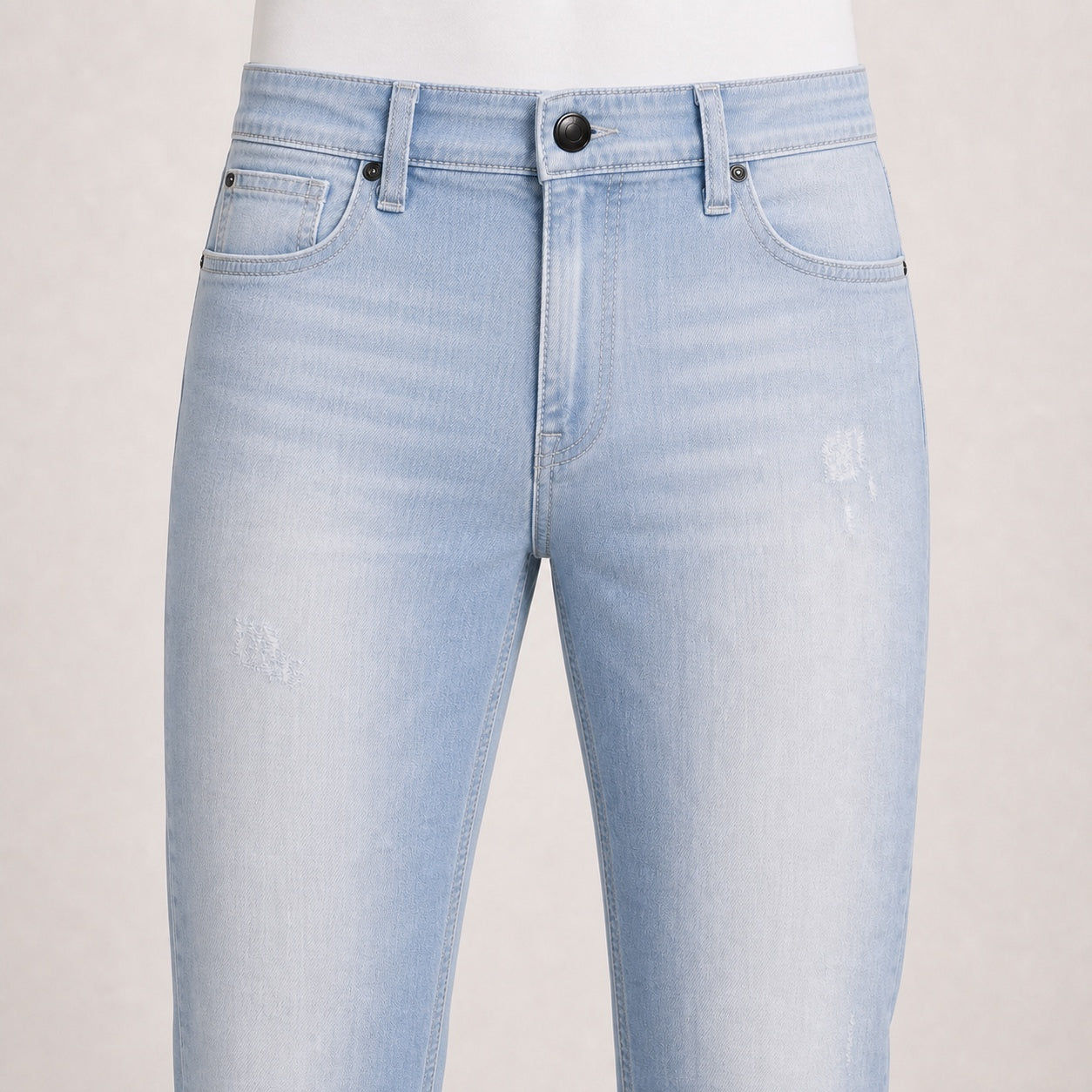 Marcello soft washed and distressed stretch denim.